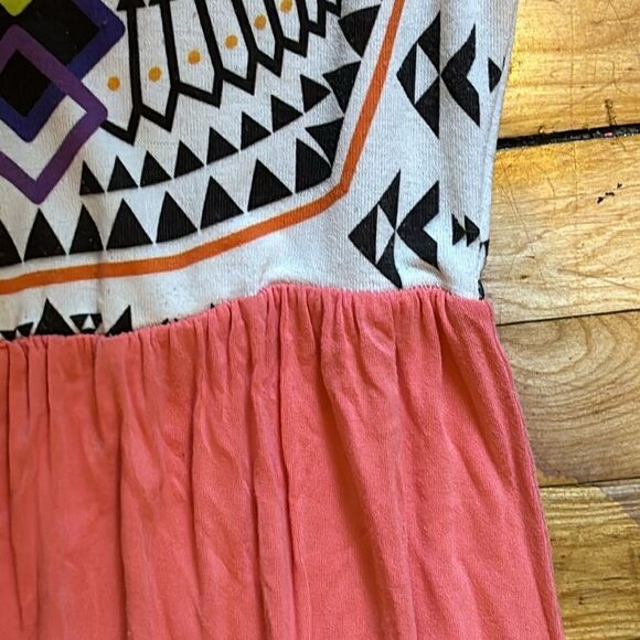 Filly Flair Women’s Coral Orange Pink Patterned Maxi Dress Size medium - Picture 4 of 6